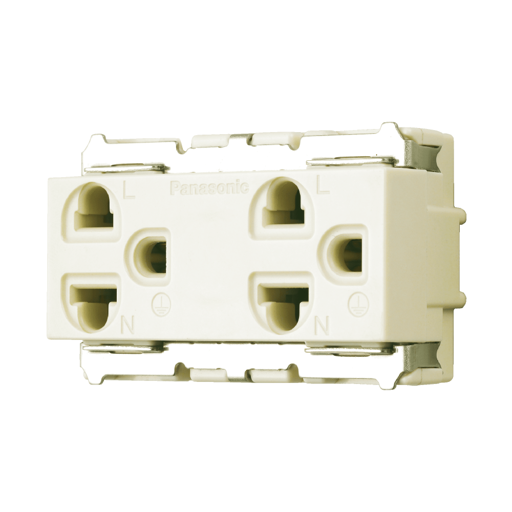 Panasonic ปลั๊กกราวน์คู่ 3 ขากลมแบน WNG 15923-7